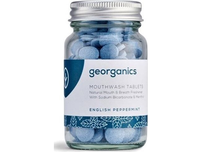 Georganics tabletter för rengöring av tandkött Peppermint 180 st