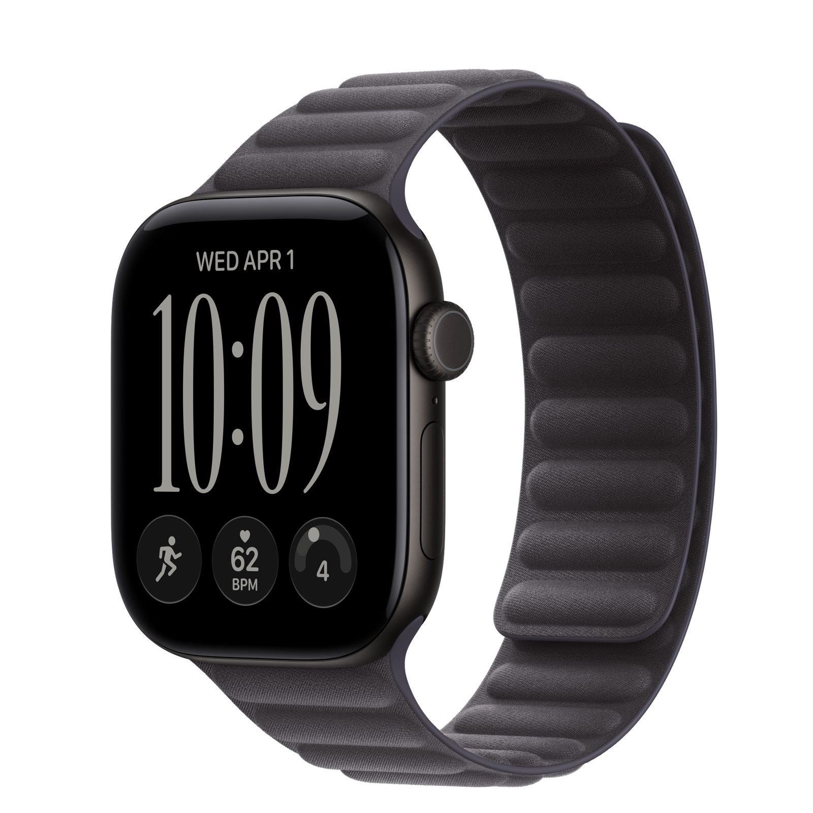 Apple Watch Series 12 (GPS + Cellular) • Aluminiumboett svart, 42 mm • Magnetlänk midnatt