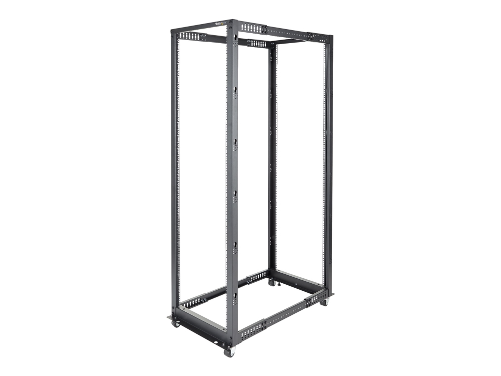 19" Startech Serverrack, 42U, öppet, 4 stolpar, justerbart djup 56-101 cm