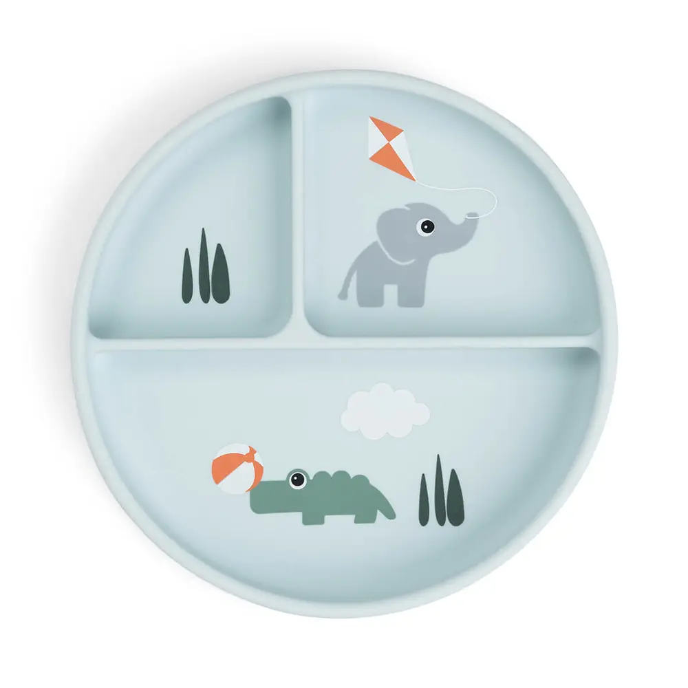 Done by Deer Stick&Stay Compartment Plate Playground, Blue, bild 2