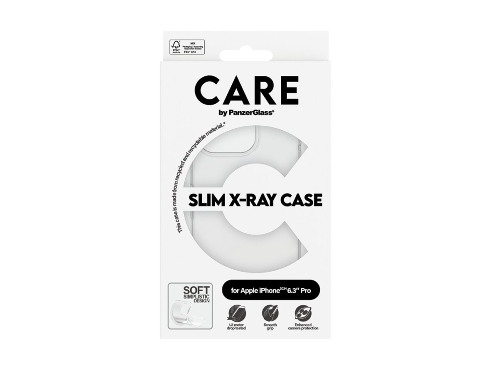 CARE by PanzerGlass X-Ray - Baksidesskydd för mobiltelefon - MagSafe-kompatibilitet - återvunnen plast - transparent - för Apple iPhone 16 Pro, bild 4
