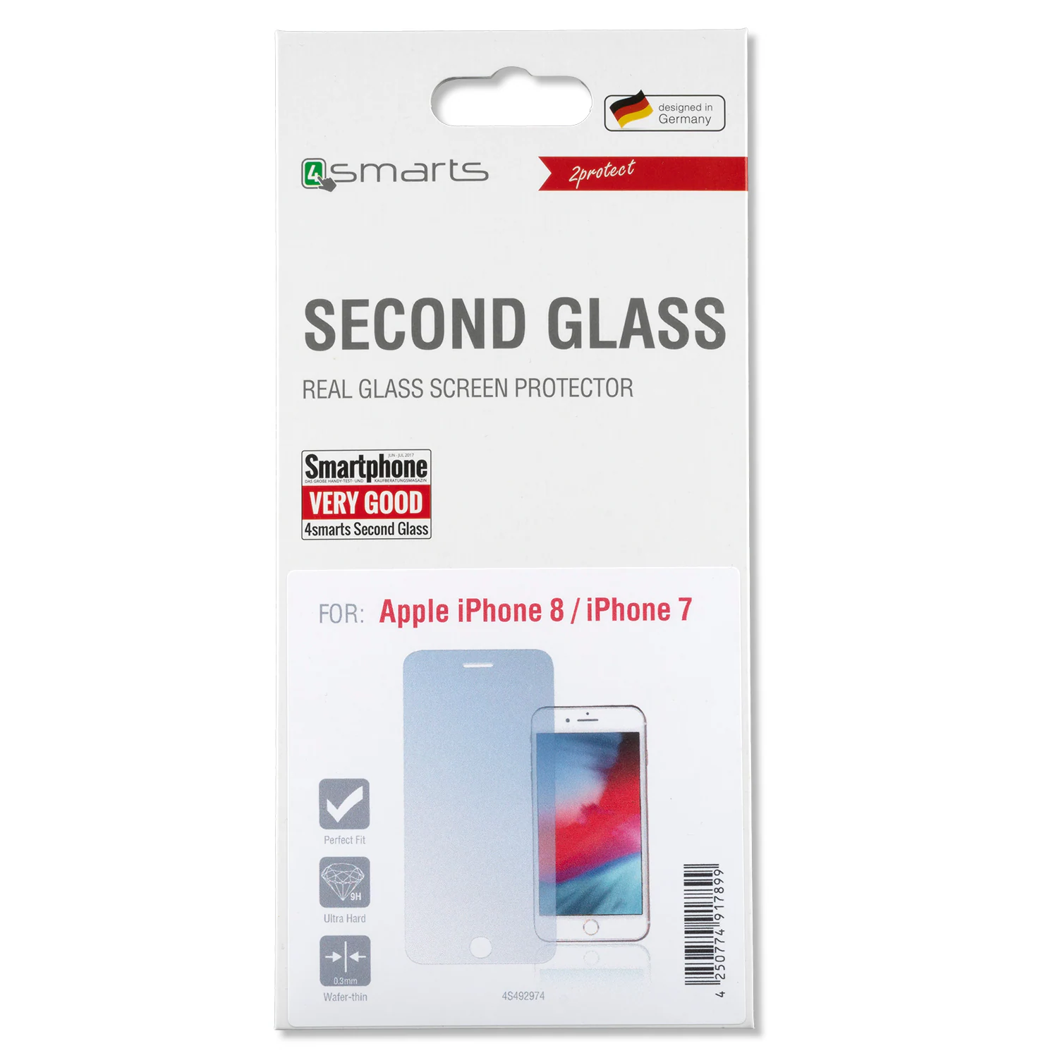 4smarts Second Glass 2.5D för Apple iPhone SE (2:a/3:e gen.), iPhone 8 och iPhone 7, bild 3
