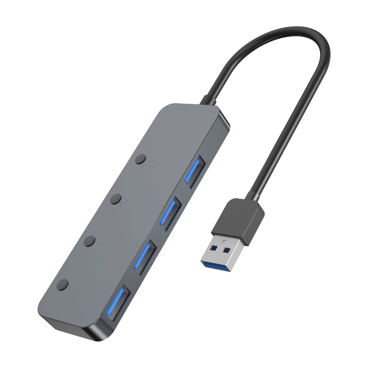 Eletra USB 3.0 Hub 4 portar med strömbrytare