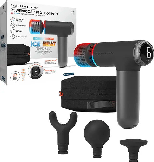 Sharper Image PowerBoost Pro Plus varm & kall massagepistol (svart)
