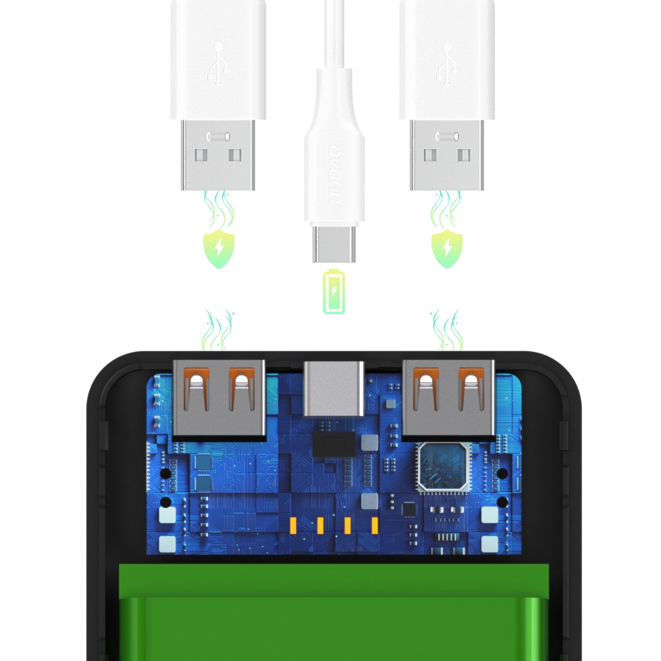 Wozinsky Wpower WPBBK-2 10000mAh Power Bank - Svart, bild 5