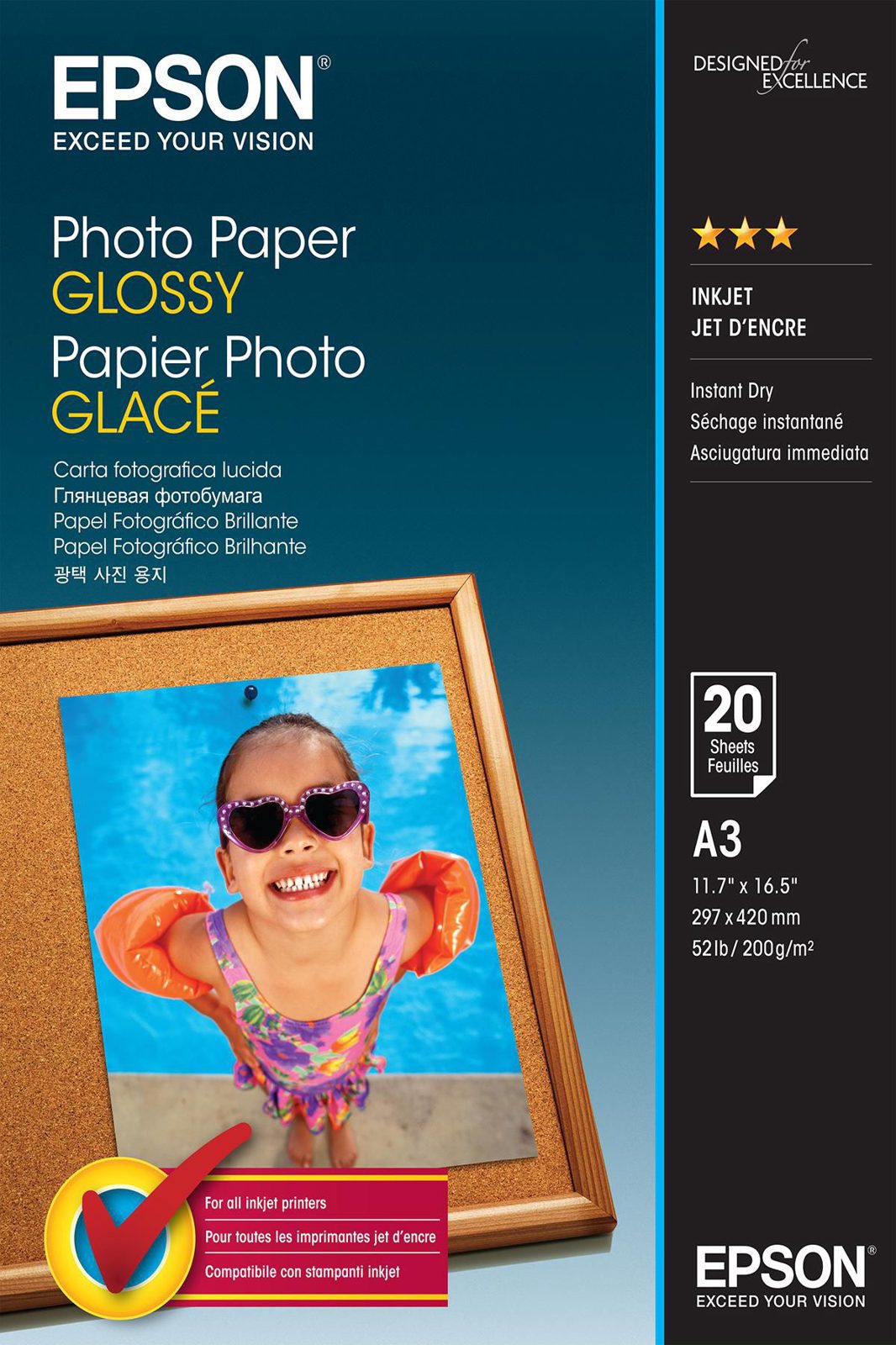 Epson Photo Paper Glossy A3, 200g/m2, 20 ark, bild 5
